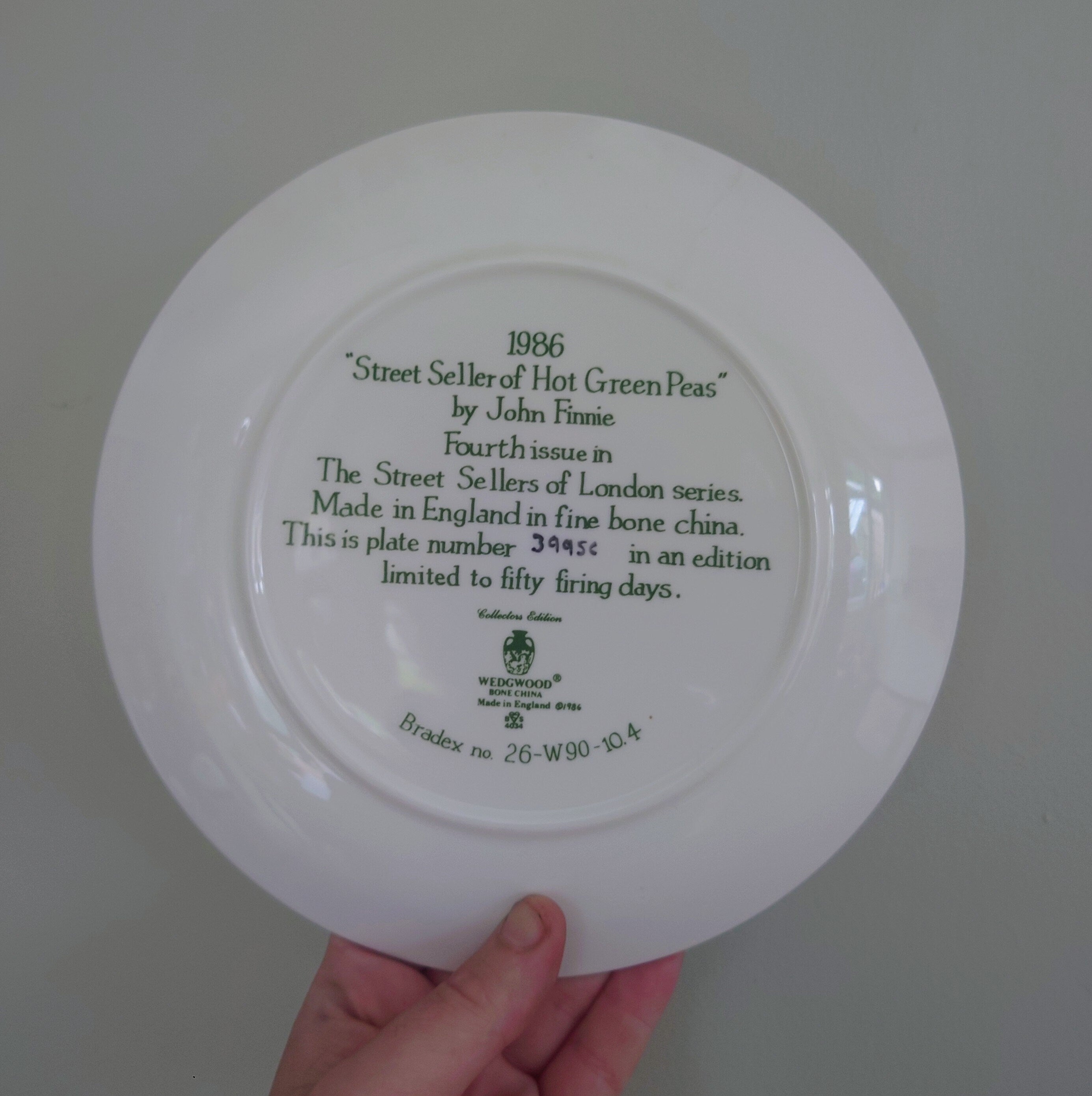 Vintage Wall Plate Wedgewood 'The Street Sellers of London Series' Fine Bone China Decorative Plate Collectable Wedgewood Boxed Plate 1987