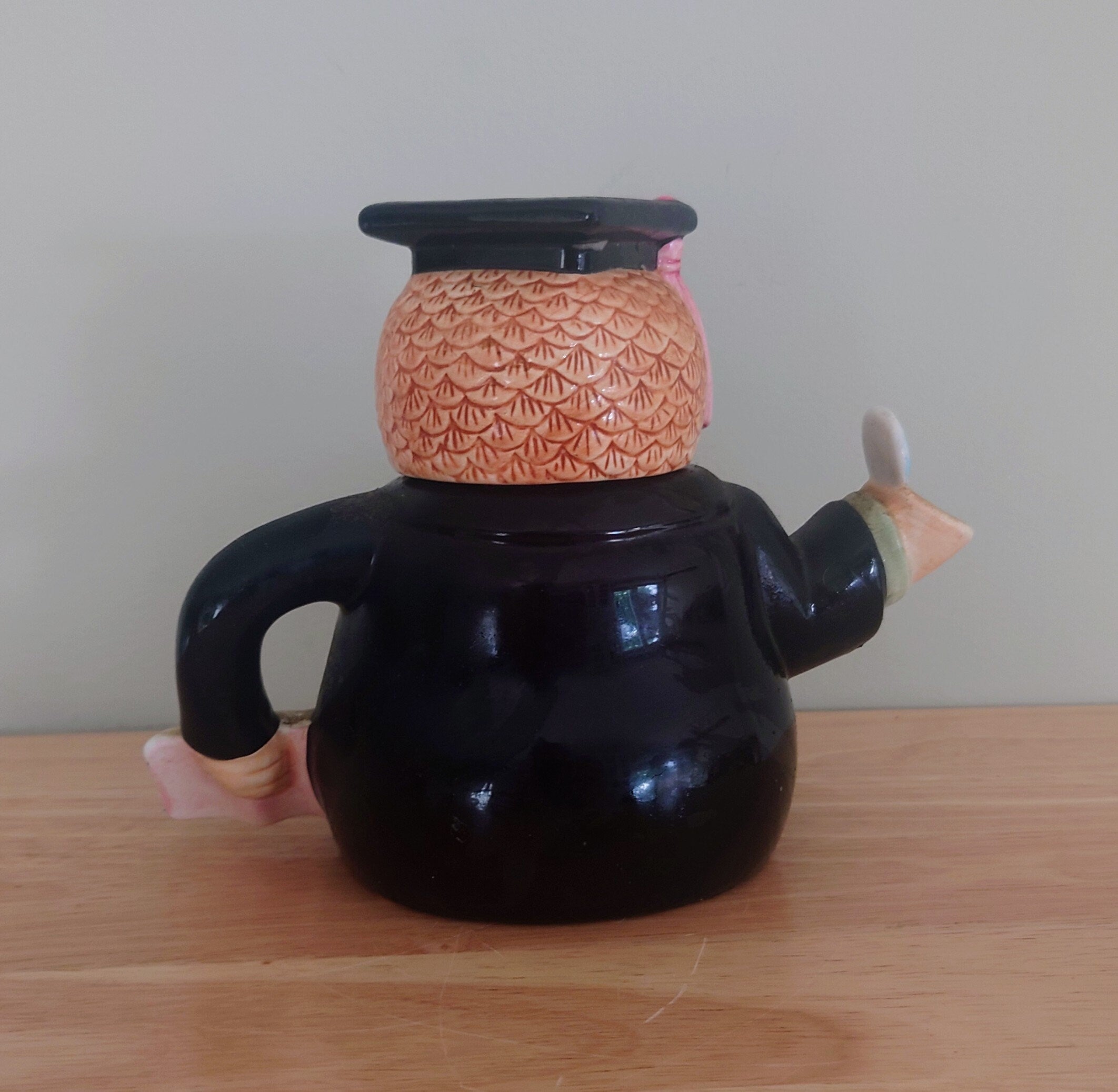 Vintage Owl Teapot Novelty Graduation Teapot Ceramic Teapot, Figurine Teapot, Decorative Teapot, Teapot Collector
