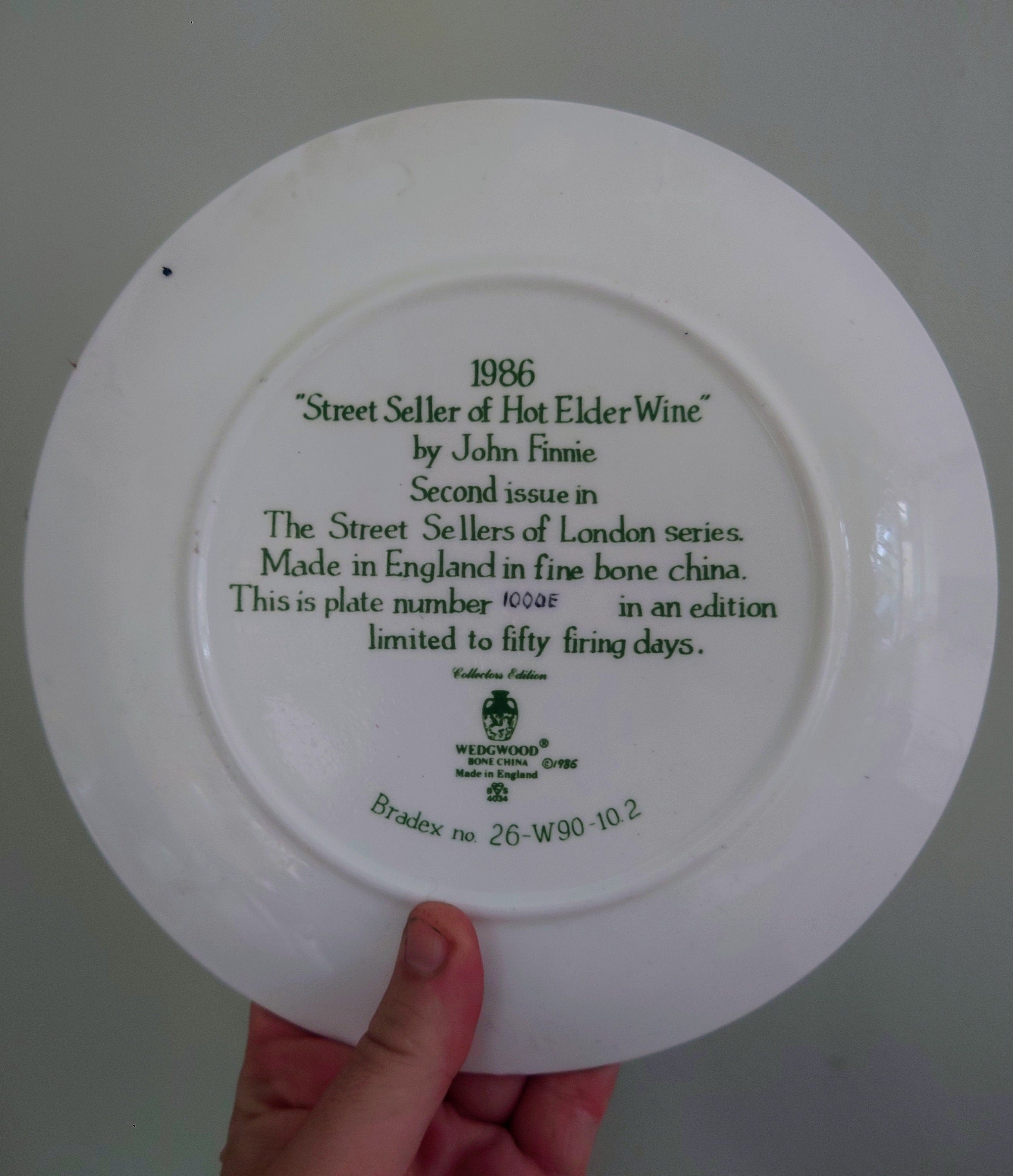 Vintage Wall Plate Wedgewood 'The Street Sellers of London Series' Fine Bone China Decorative Plate Collectable Wedgewood Boxed Plate 1987