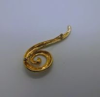 Vintage Gold Brooch Swirl Pin Costume Jewellery Jewelry