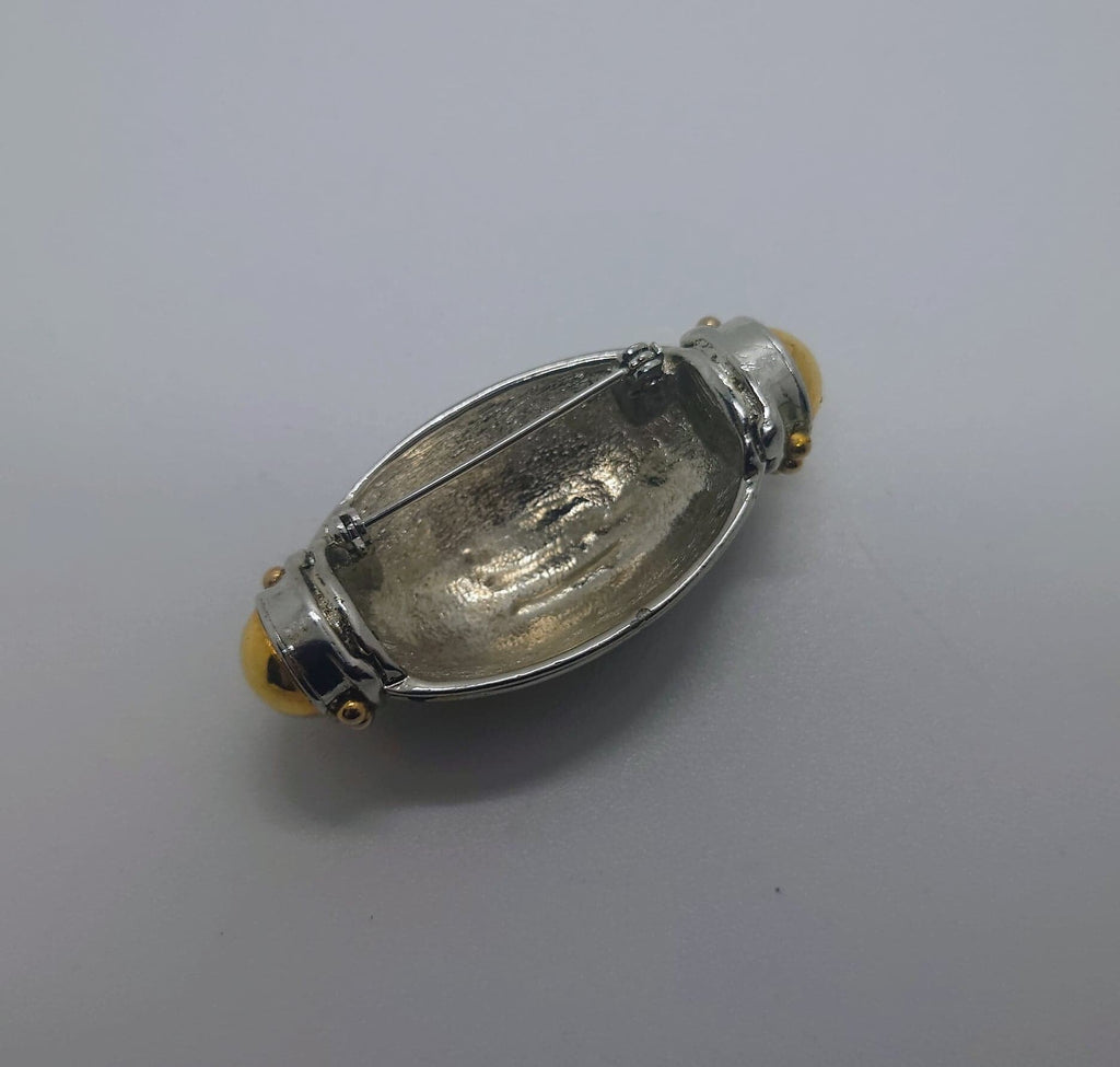 Vintage Silver Brooch Swirl Shell Pin Costume Jewellery Jewelry Silver tone Metal Bulky Shell Pin Brooch