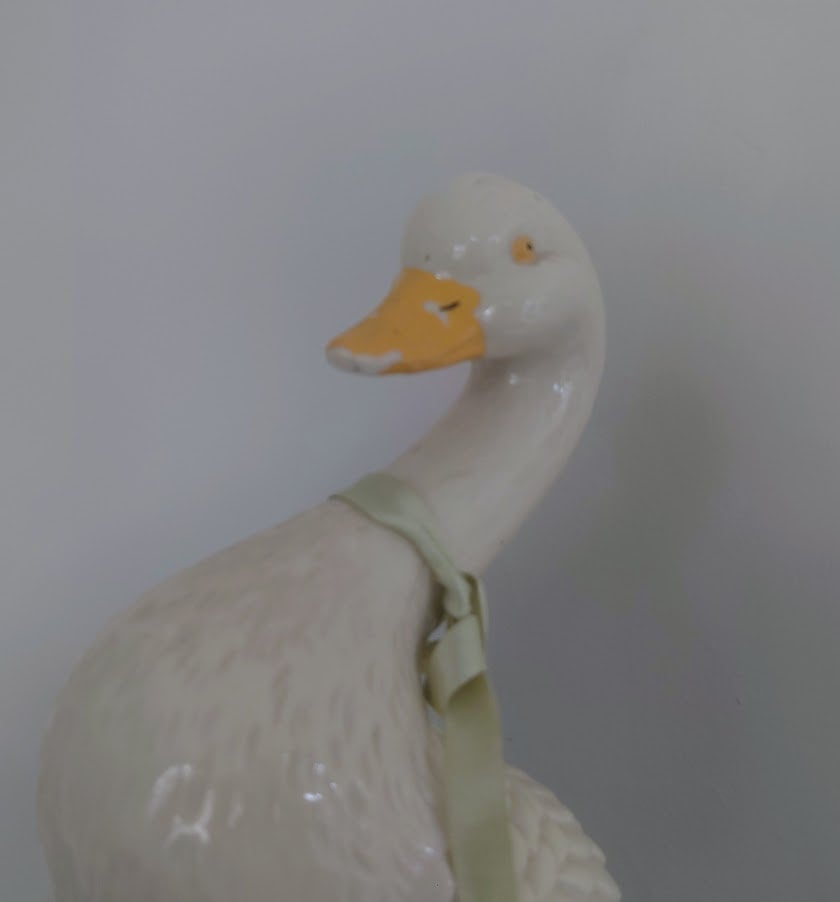 Vintage Ceramic Duck Pair X 2 Figurine Kitsch Duck sculpture Farmyard Animal Kitchen Décor Country Cottage