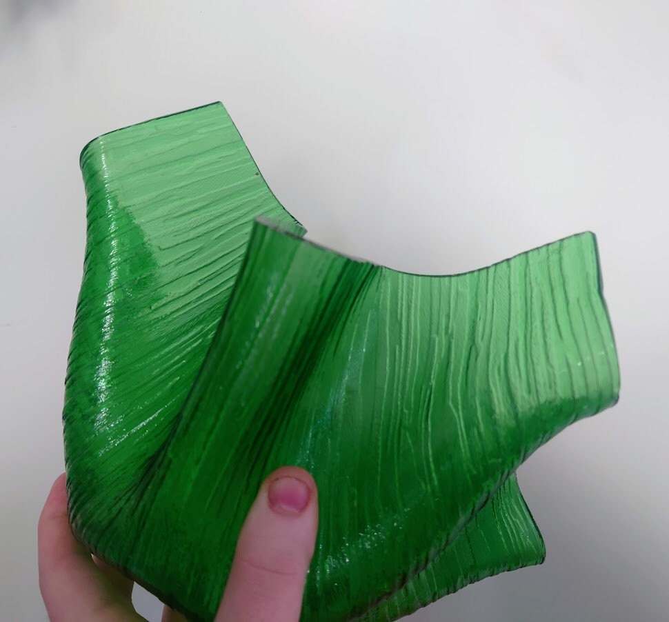 Vintage Handkerchief Footed Bowl Emerald Green Large, Art Glass Retro Chance Glass Murano Style Mid Century Decorative Retro