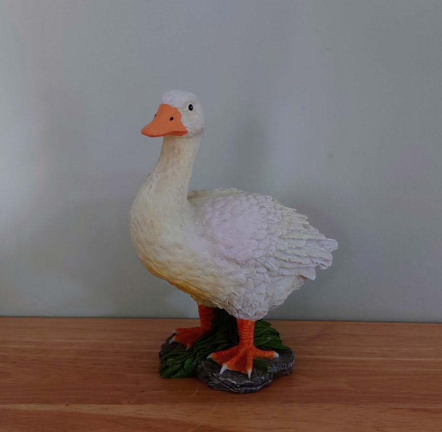 Vintage Duck/Goose  Figurine Kitsch Duck sculpture Farmyard Animal Kitchen Décor Country Cottage Heavy Resin