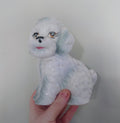 Vintage Poodle White Miniature Figurine Vintage Dog Ornament  Ceramic Collectable Dog Figure Beswick Style Ornament  Poodle Statue
