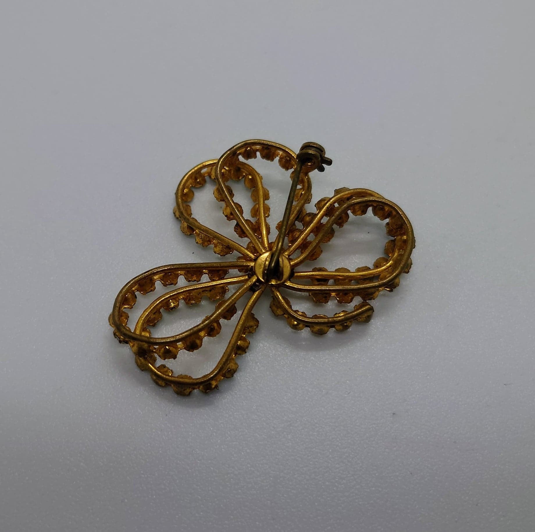 Floral Bow Brooch Vintage Costume Blue and White Rhinestone Floral Spray Brooch Costume Jewellery Jewelry