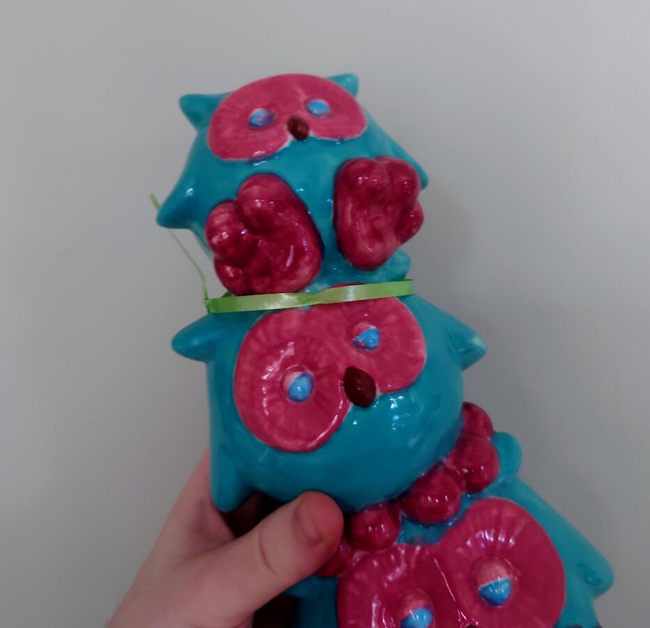Vintage Owl Piggy Bank Kitsch Money Box Pig Piggybank Ceramic Piggy Bank Owl stack Tip Box Coin Bank Pig Figurine