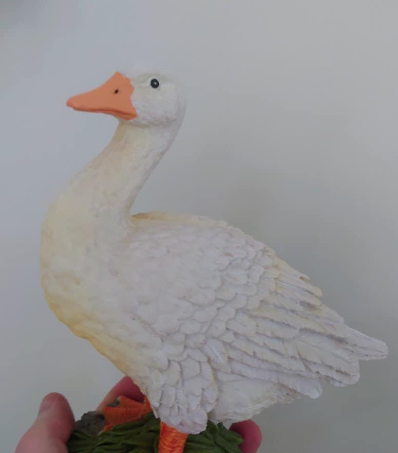 Vintage Duck/Goose  Figurine Kitsch Duck sculpture Farmyard Animal Kitchen Décor Country Cottage Heavy Resin
