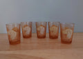 Vintage set of 5 Shot Glasses dog Shooters Glasses Pink Small Shot Glasses Kitch Dog Vintage Barware Shooters