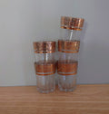 Vintage Shot Glasses Gold Gilt Rim Retro Barware Set of 5 Gold Drinking Glasses Mid Century Modern