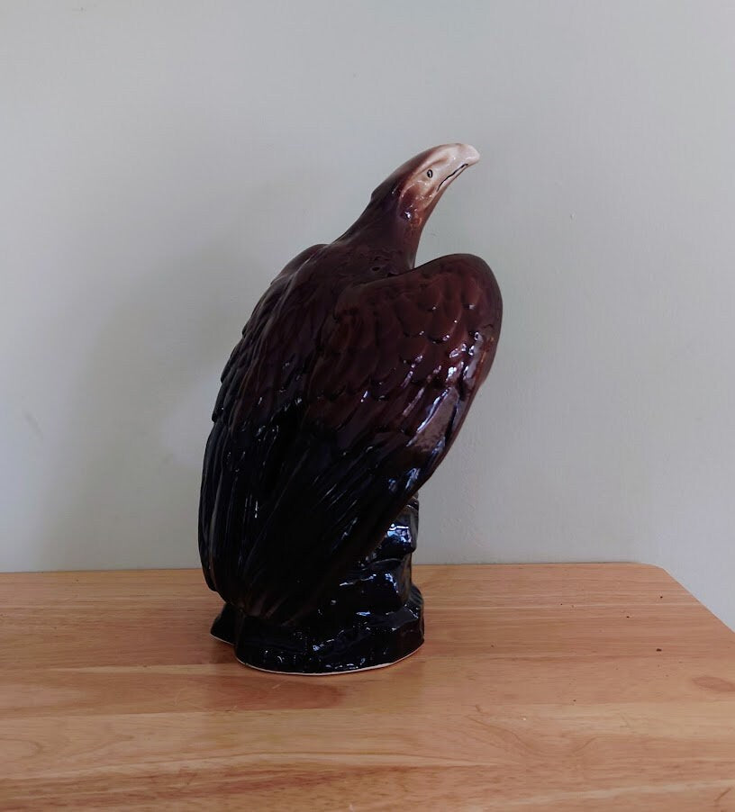 Vintage Hawk Bird Figurine Ceramic Bird of Pray Figure Bird Ornament Hawk/Eagle  Bird Statue Brown Eagle Golden Eagle Figurine
