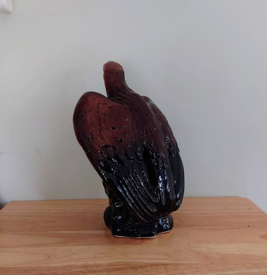 Vintage Hawk Bird Figurine Ceramic Bird of Pray Figure Bird Ornament Hawk/Eagle  Bird Statue Brown Eagle Golden Eagle Figurine