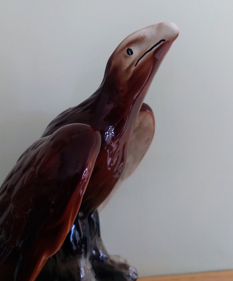 Vintage Hawk Bird Figurine Ceramic Bird of Pray Figure Bird Ornament Hawk/Eagle  Bird Statue Brown Eagle Golden Eagle Figurine