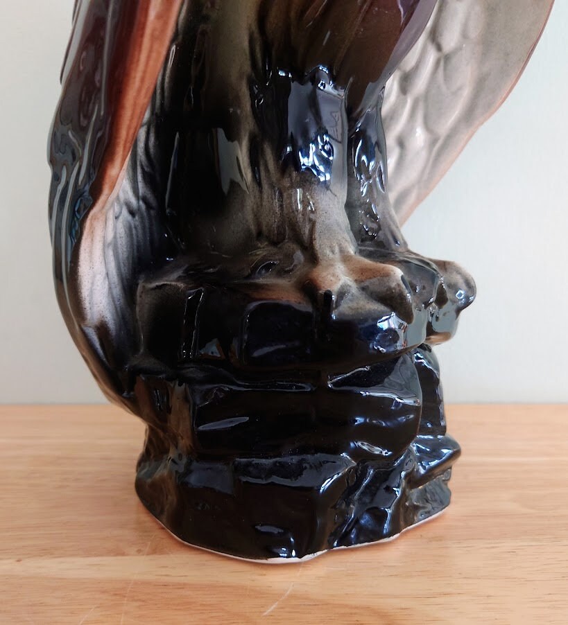 Vintage Hawk Bird Figurine Ceramic Bird of Pray Figure Bird Ornament Hawk/Eagle  Bird Statue Brown Eagle Golden Eagle Figurine