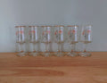 Vintage Drinking Glasses Wine/Port Floral Twisted Stem Modernist Liqueur Glasses 1970's Set of 6