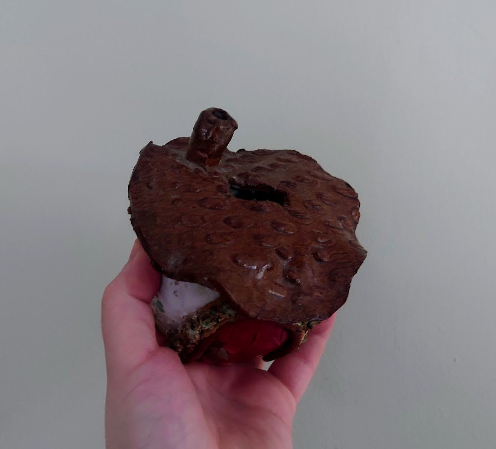 Vintage Pottery House Fairy Toad House Handmade Sculpture Garden Ornament Enchanted Fairy tale Money Box House