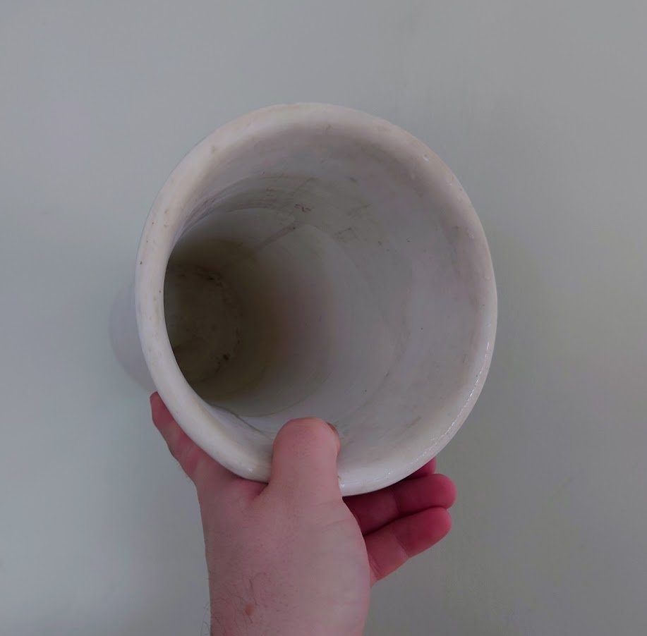 Vintage  Vase White Purple Floral Vase Ceramic Homeware  Flower Floral Vase Pottery Vase Large Chunky Vase Decor