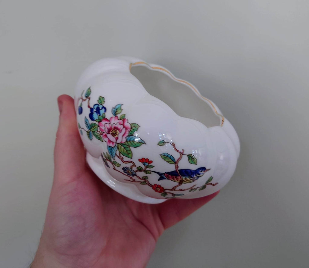 Aynsley Bowl Pembroke (Gold Trim) 5"All Purpose (Sugar) Bowl Fine Bone China Porcelain Made in England Pembroke Pattern Collectable Vintage
