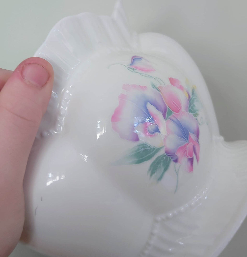 Aynsley - Little Sweetheart -  Planter Bowl Large Fine Bone China Porcelain Made in England Pattern Collectable Vintage Plant Pot
