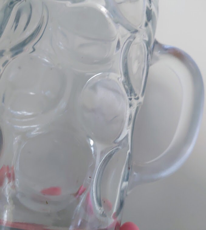 Vintage Beer Glass/Mug Large Vintage Barware Tankard Large Pint Glass Old Thick Glass Jug Vintage Barware Jug