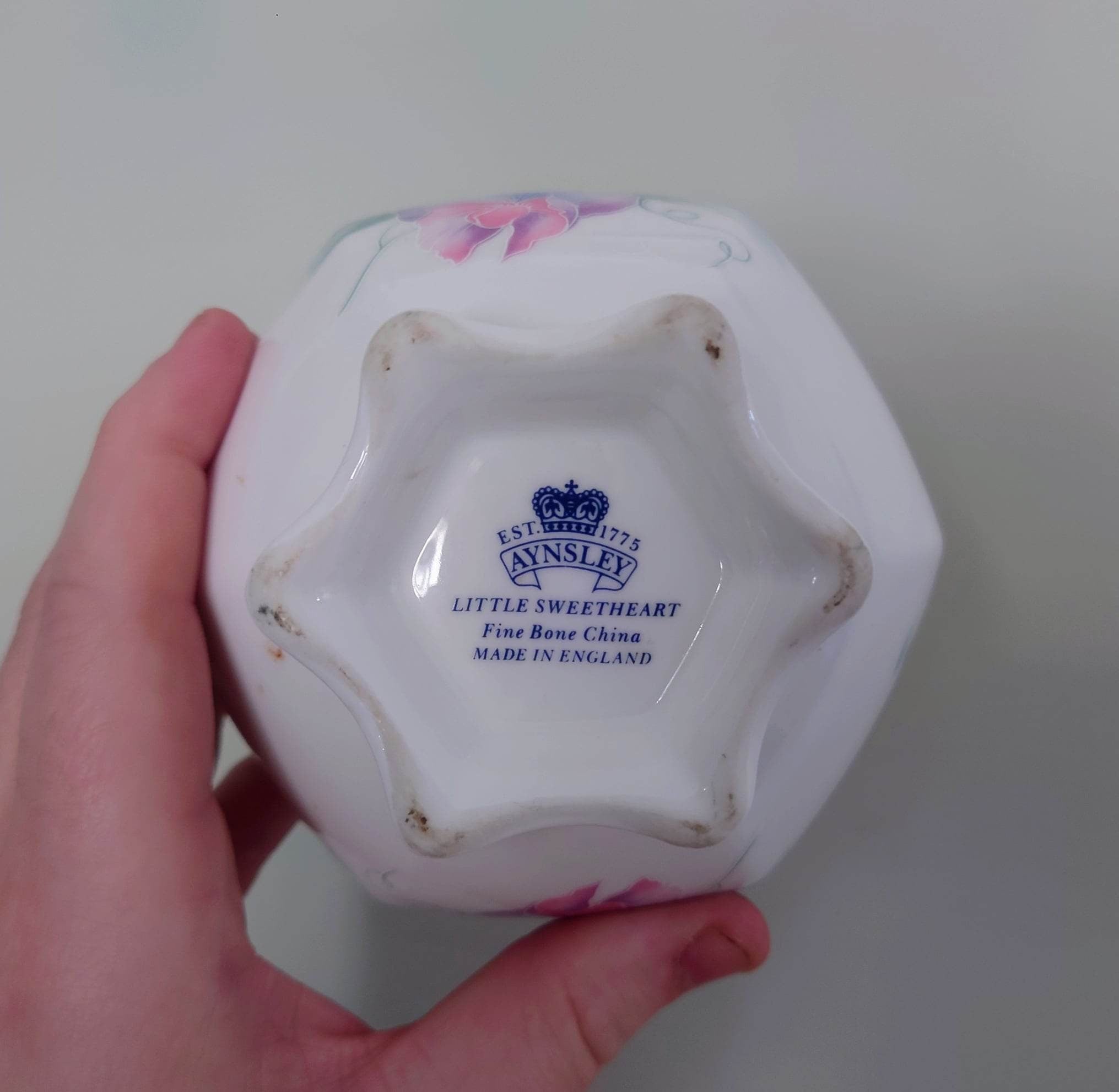 Little Sweetheart Spice Jar Fine Bone China Porcelain Made in England Little Sweetheart  Pattern Collectable Vintage 4 1/2"