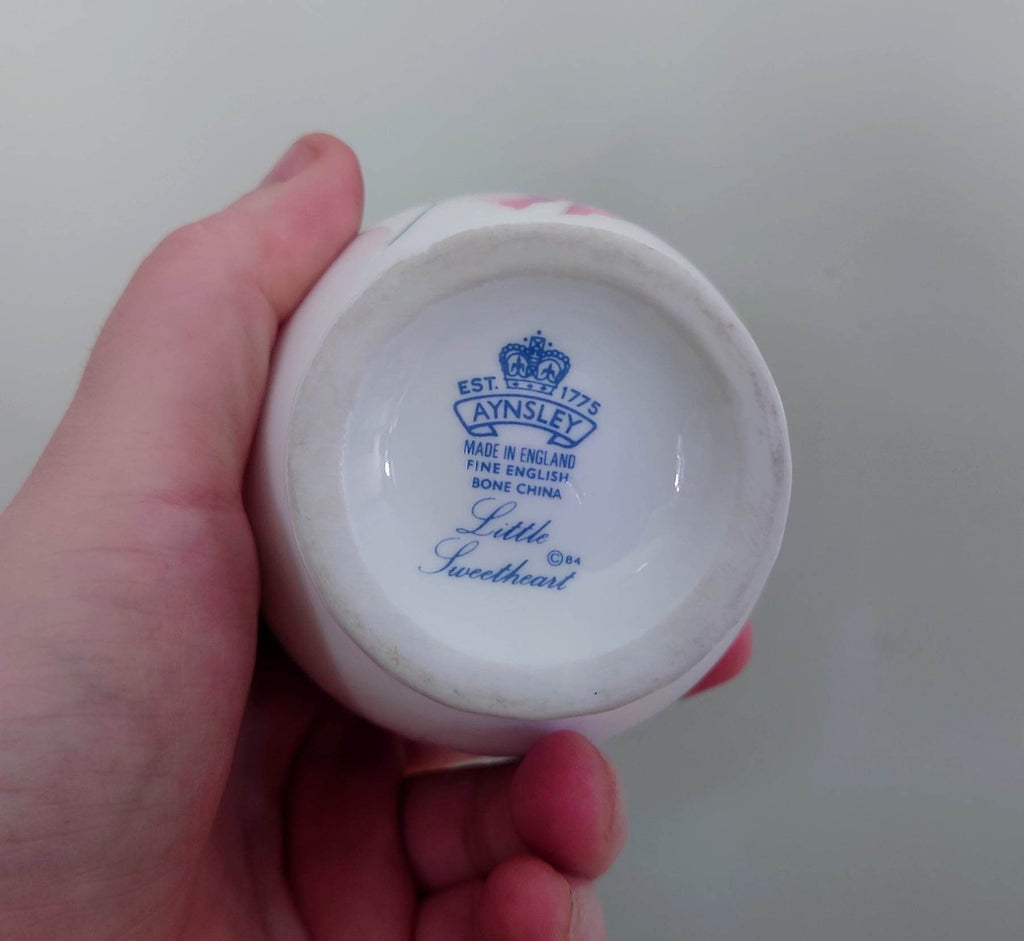 Little Sweetheart Aynsley Bud Vase Globe Porcelain Made in England Little Sweetheart Pattern Collectable Vintage
