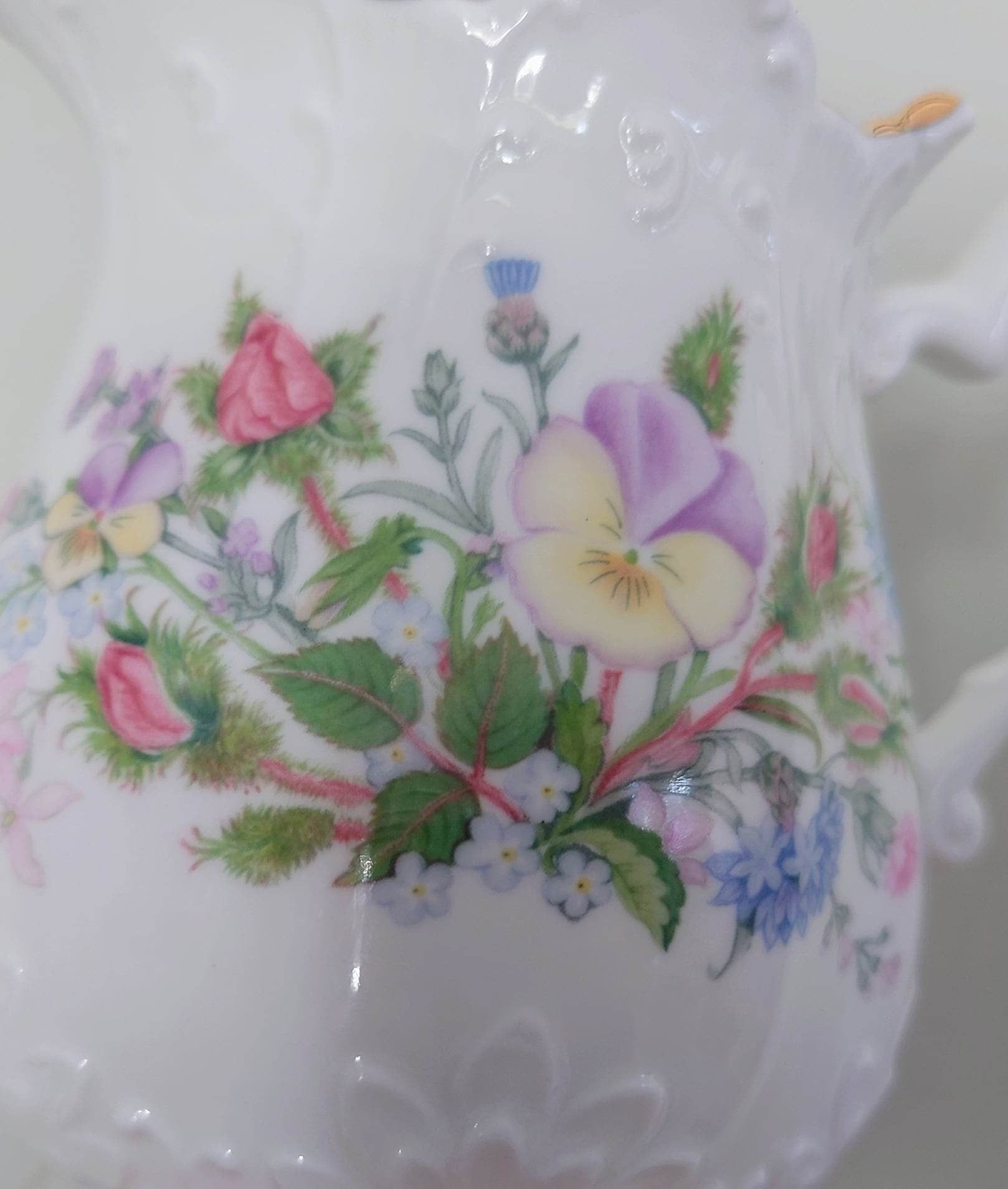 Aynsley 12 Oz  4'' Milk Jug Wild Tudor Fine Bone China Porcelain Made in England Wild Tudor Pattern Collectable Vintage Jug Décor