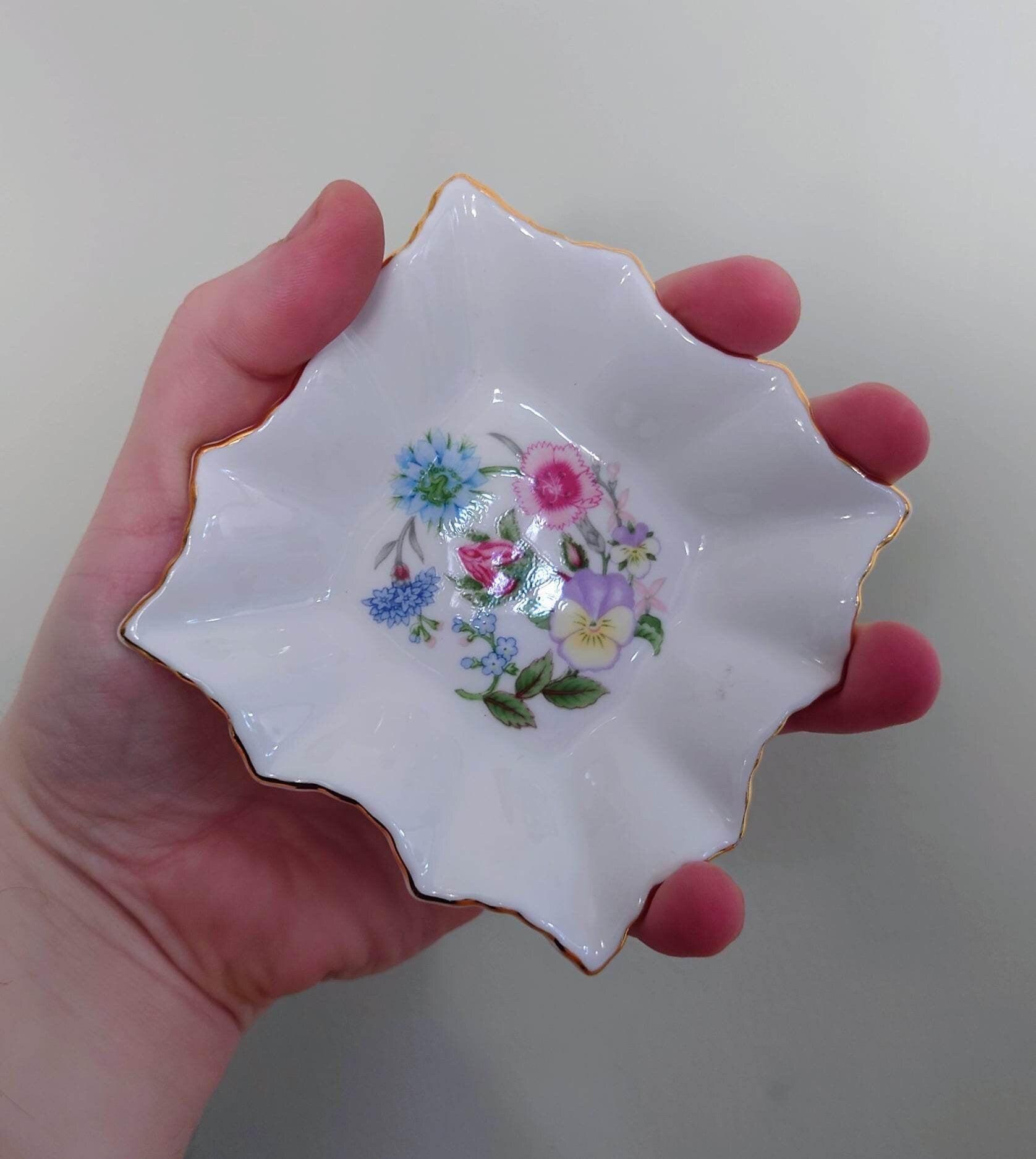 Pin dish  Wild Tudor Fine Bone China Porcelain Made in England Wild Tudor Pattern Collectable Vintage Plate
