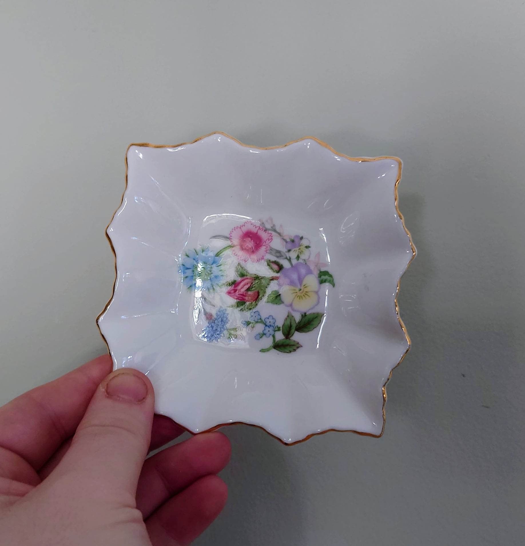 Pin dish  Wild Tudor Fine Bone China Porcelain Made in England Wild Tudor Pattern Collectable Vintage Plate