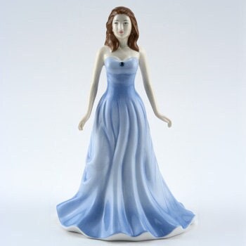 March HN4972 (Aquamarine) Royal Doulton Figurine The Gemstones Collection by Tom Mason Pretty Lady Figurine Vintage Doulton Porcelain Statue