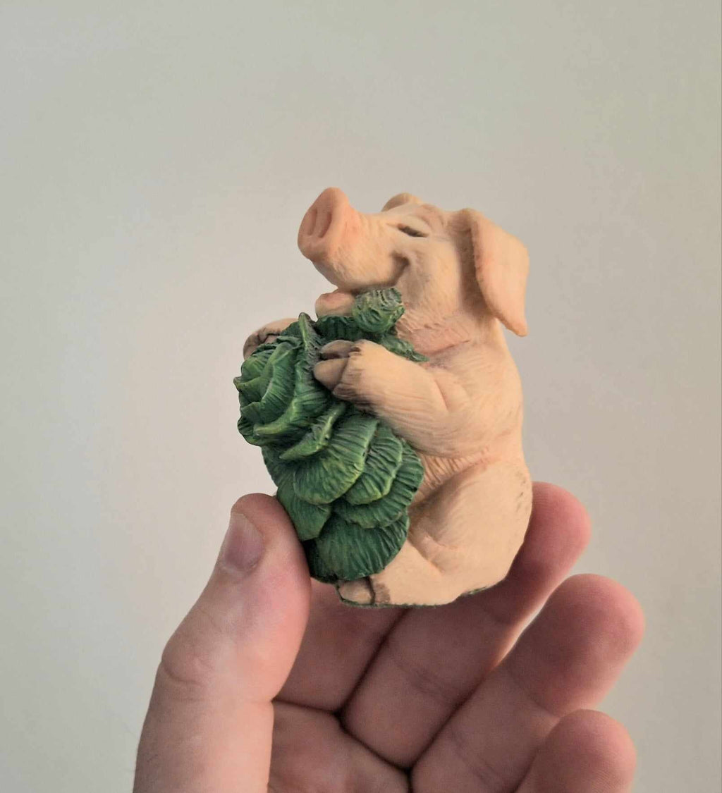 Vintage Pig Figurine Pigtails Collectable Pig Ornament Kitsch Pig Statue Pig  Retired Piggin 'The Boss'