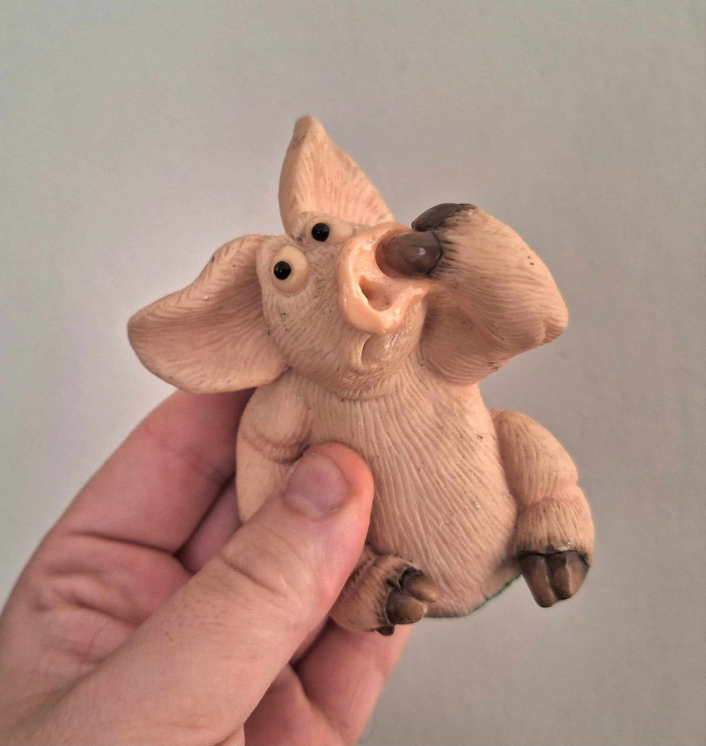 Vintage Pig Figurine Pigtails Collectable Pig Ornament Kitsch Pig Statue Pig  Retired Piggin 'Bad Habits''