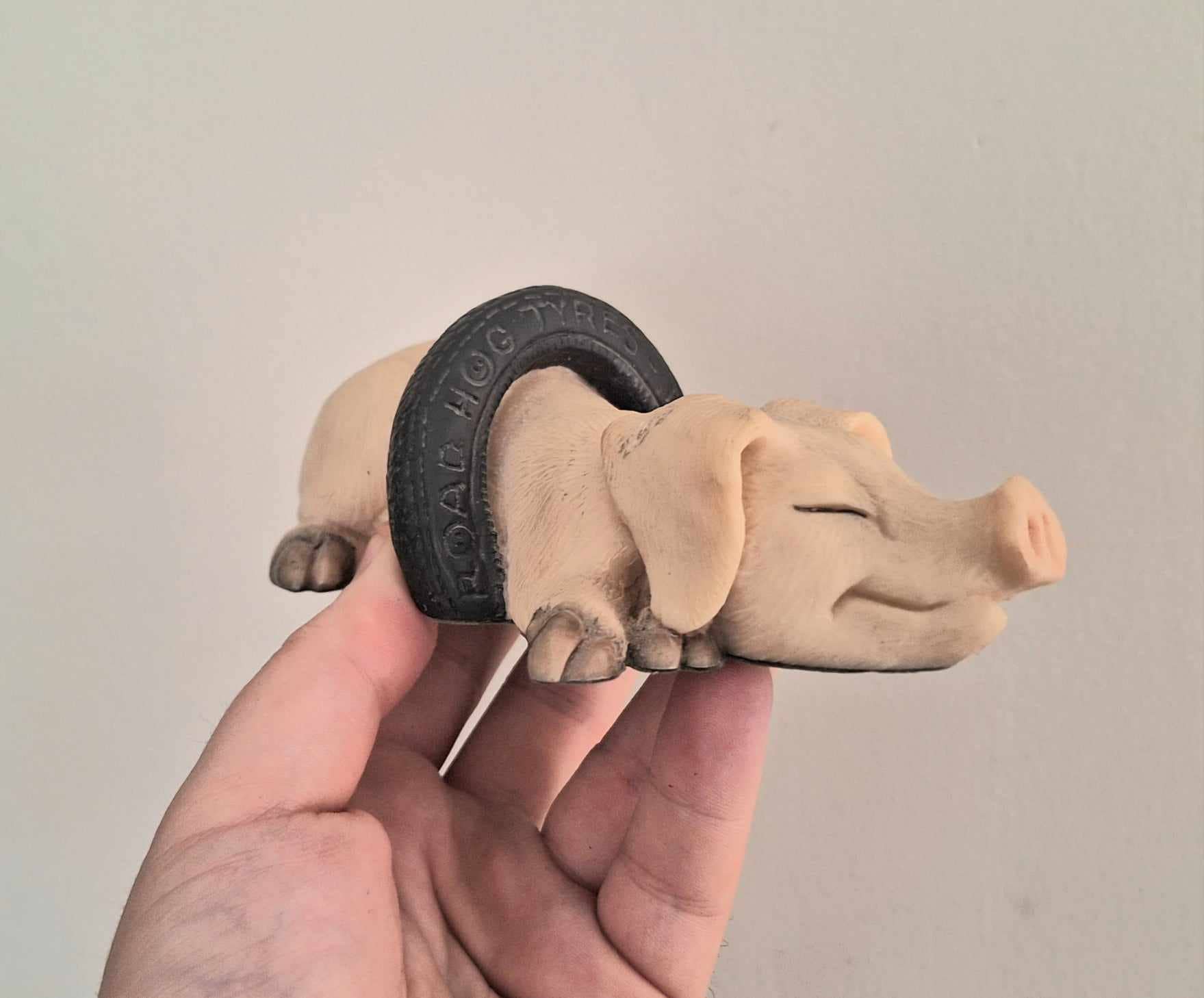 Vintage Pig Figurine Pigtails Collectable Pig Ornament Kitsch Pig Statue Pig  Retired Piggin 'Piggin Tired'''