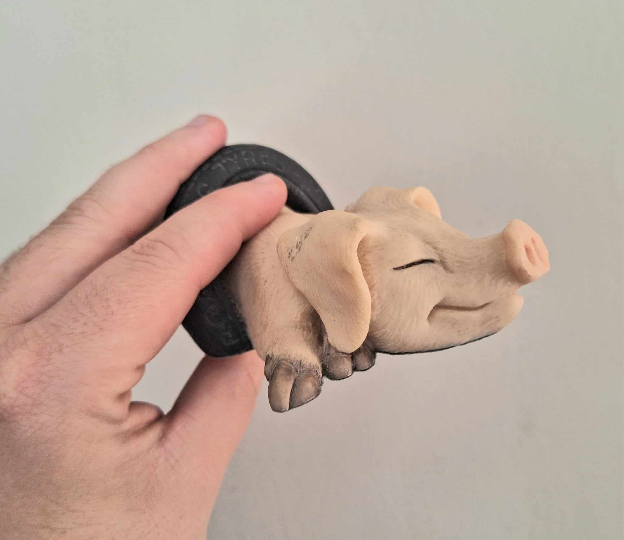 Vintage Pig Figurine Pigtails Collectable Pig Ornament Kitsch Pig Statue Pig  Retired Piggin 'Piggin Tired'''