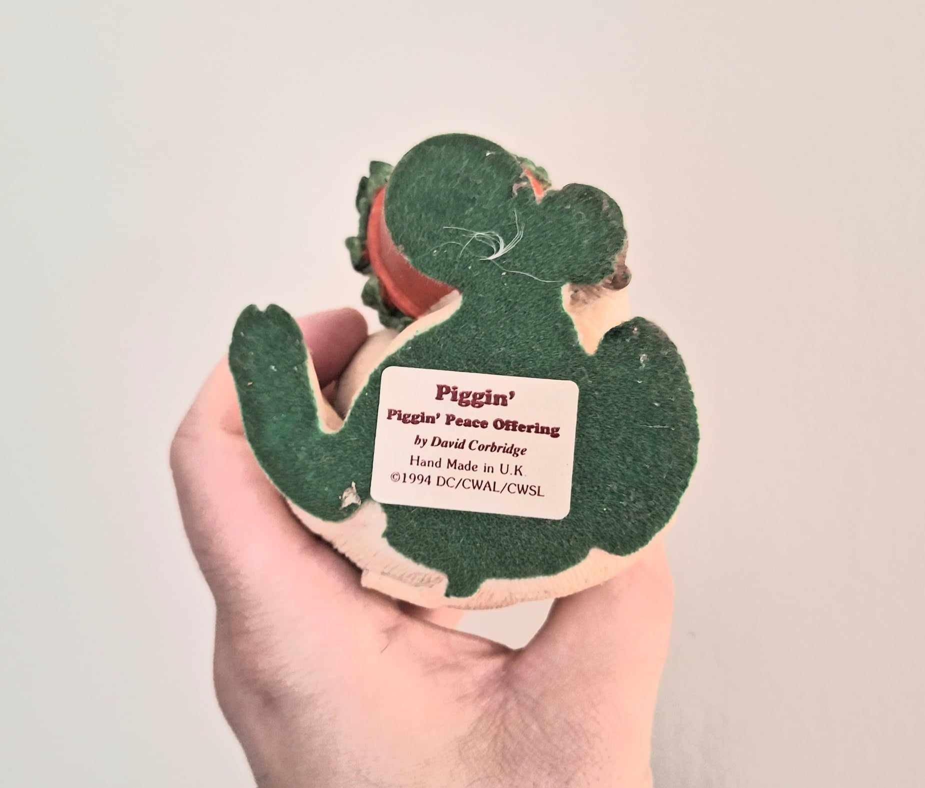 Vintage Pig Figurine Pigtails Collectable Pig Ornament Kitsch Pig Statue Pig  Retired Piggin 'Piggin piece offering'''