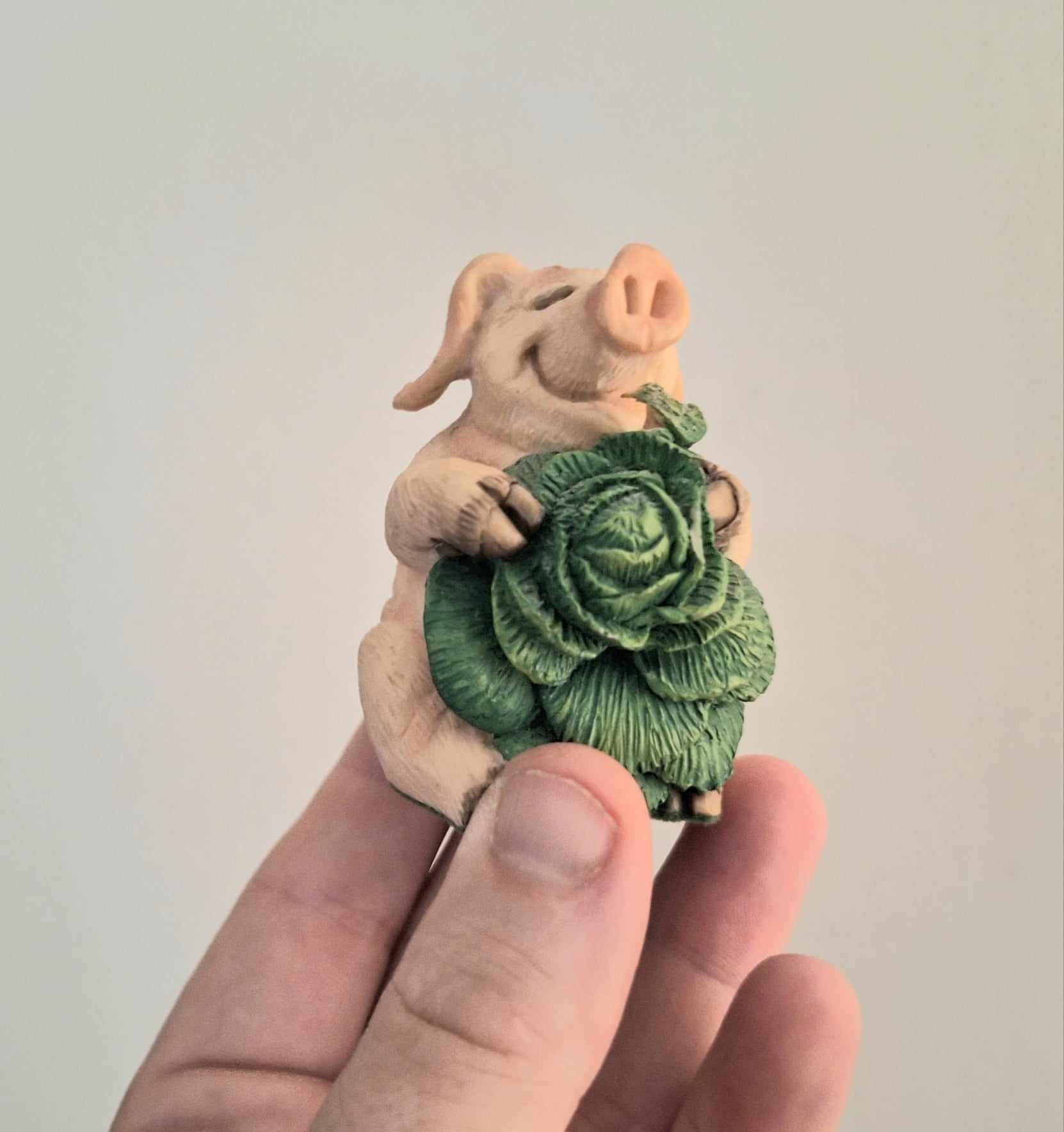 Vintage Pig Figurine Pigtails Collectable Pig Ornament Kitsch Pig Statue Pig  Retired Piggin 'The Boss'