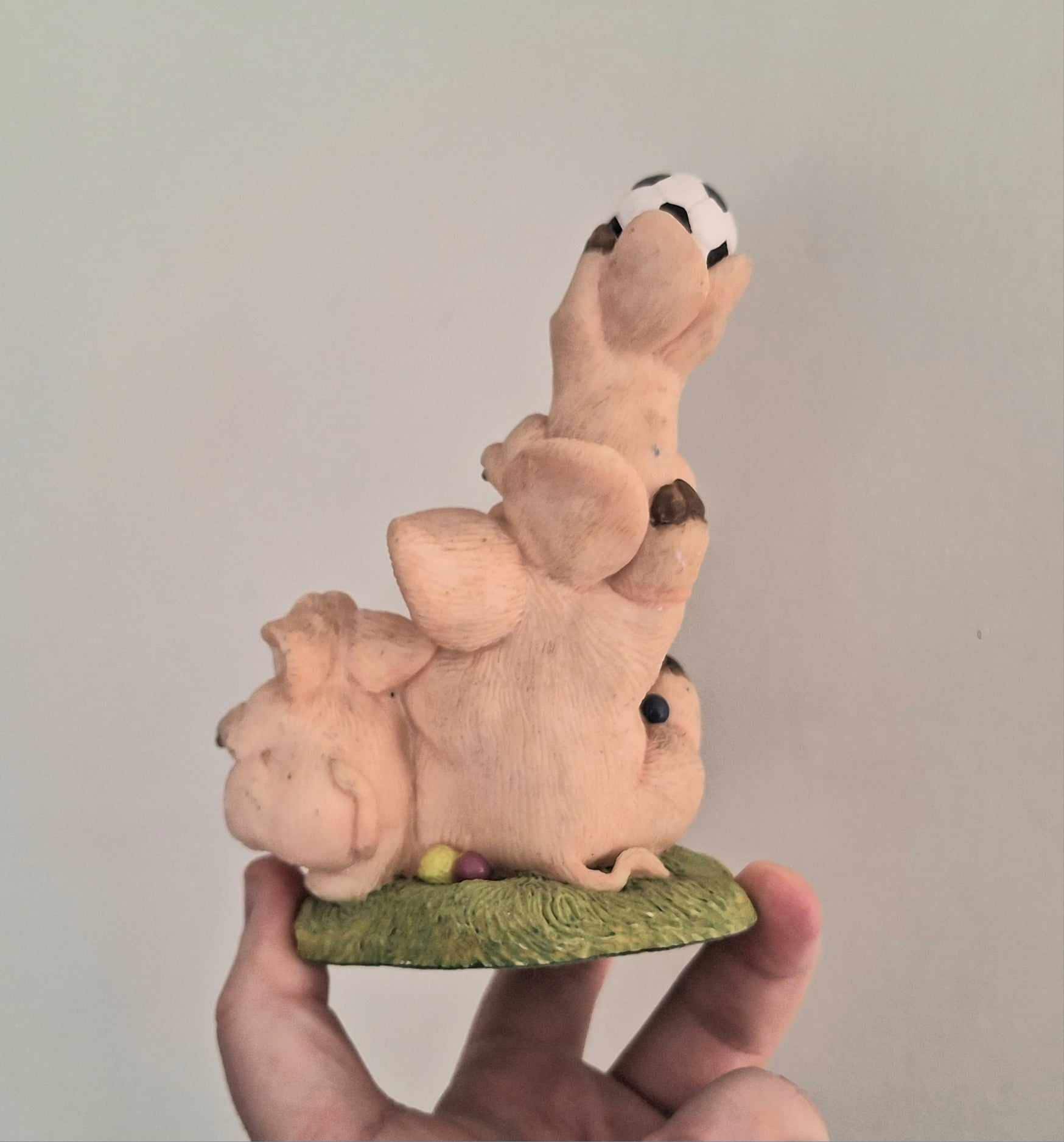 Vintage Pig Figurine Pigtails Collectable Pig Ornament Kitsch Pig Statue Pig  Retired Piggin 'Piggin Balls'''