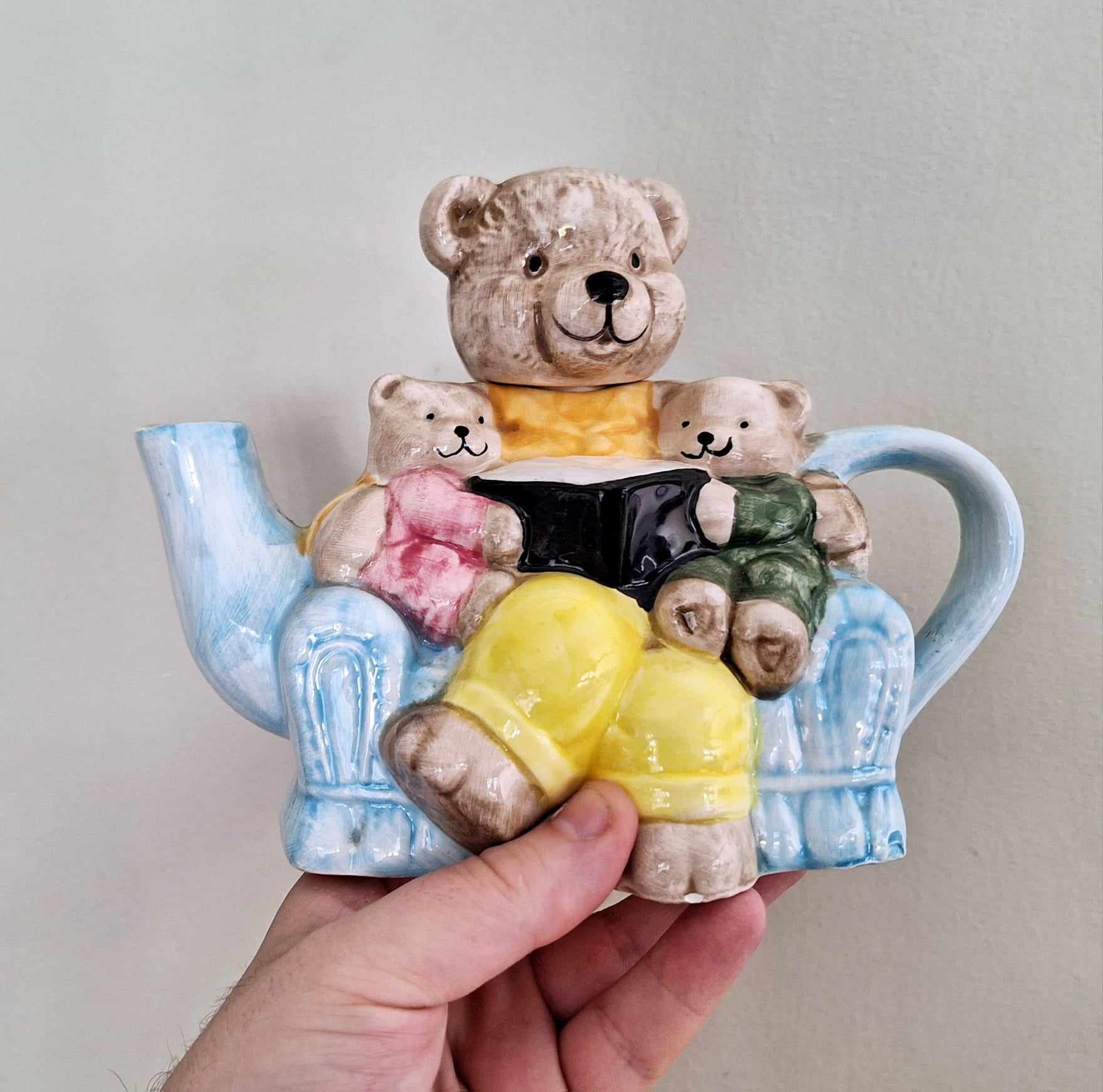 Teapot Vintage Teddy Bear Teapot Bear Mother and Baby Novelty Decorative Ornamental Teapot Ceramic Afternoon Tea Party