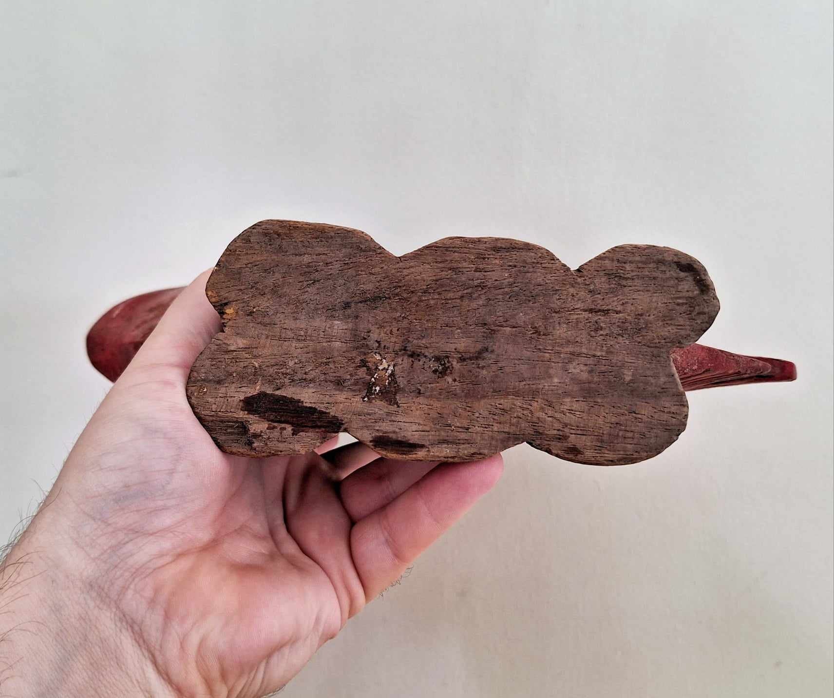 Vintage Fish Wooden Figure  Ceramic Fish Retro Décor Décor Ornament Red Coloured Fish Wooden Teak Fish Ornament