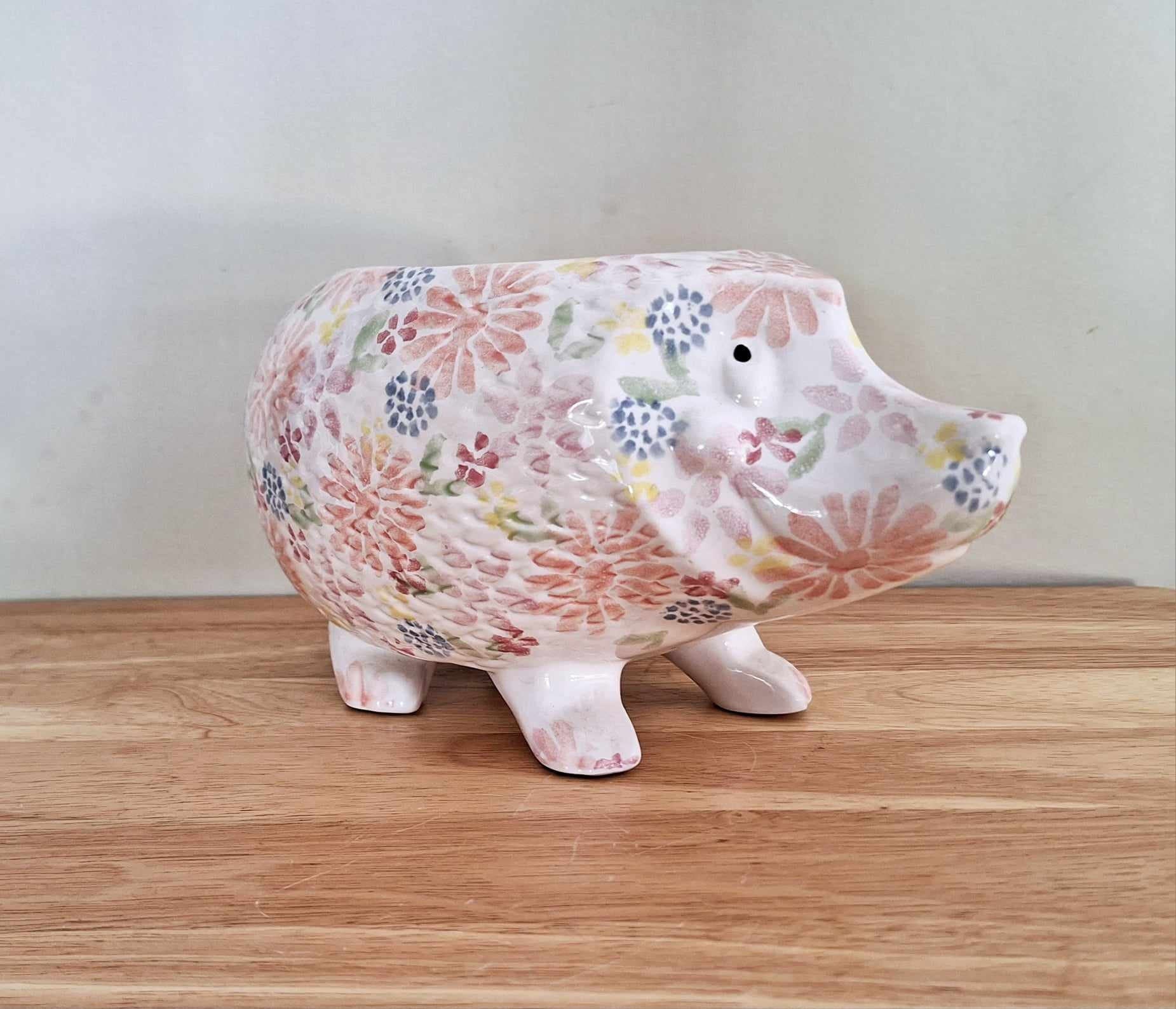Vintage Floral Hedgehog Planter Indoor Kitsch Hedgehog  Ceramic Planter Pottery Indoor Plant Pot Decorative Planter  Cute  Plant Pot