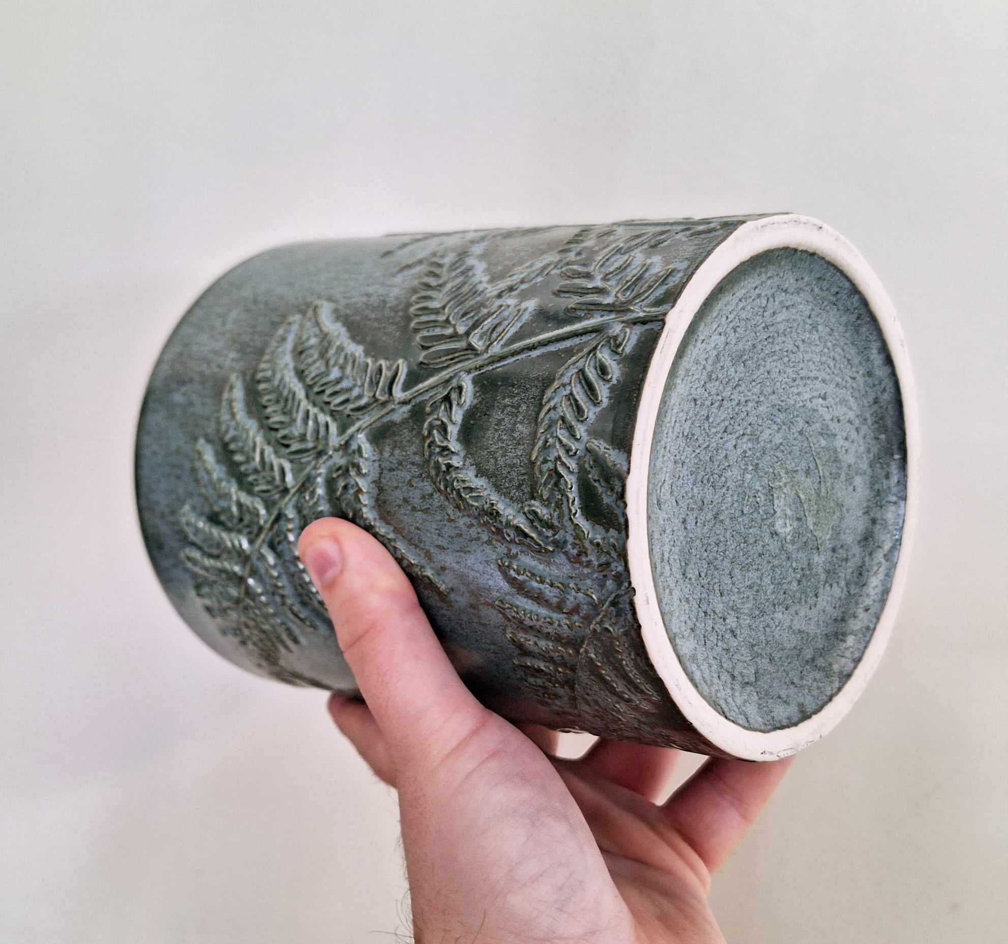 Vase Vintage  Green Ceramic Vase/Planter Decorative Homeware Stoneware Vase, Earthenware Green Flower Floral Vase Plant Pot