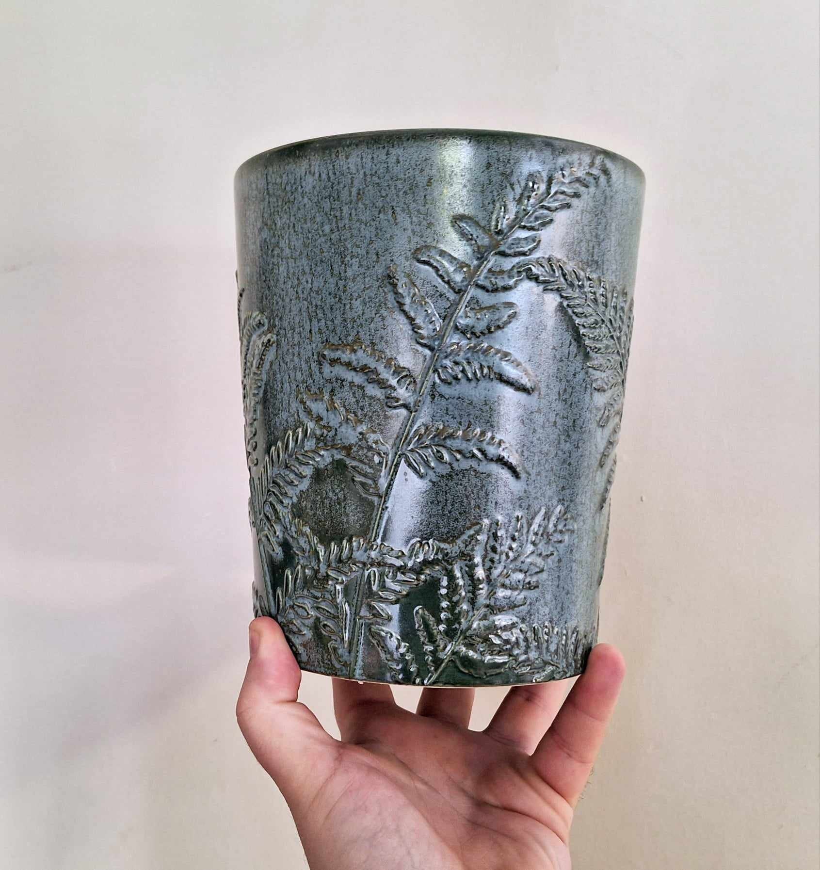 Vase Vintage  Green Ceramic Vase/Planter Decorative Homeware Stoneware Vase, Earthenware Green Flower Floral Vase Plant Pot