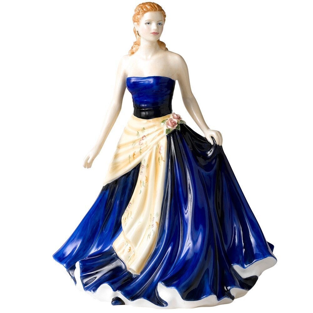Royal Doulton Lady Figurine Olivia HN5114 Special Edition Figure of the Year 2008 Porcelain Pretty Lady Blue  Dress by John Bromley