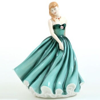 Royal Doulton Lady Figurine Sarah HN3978 Special Edition Figure of the Year 1999 Porcelain Pretty Lady Green  Dress by D. Hughes