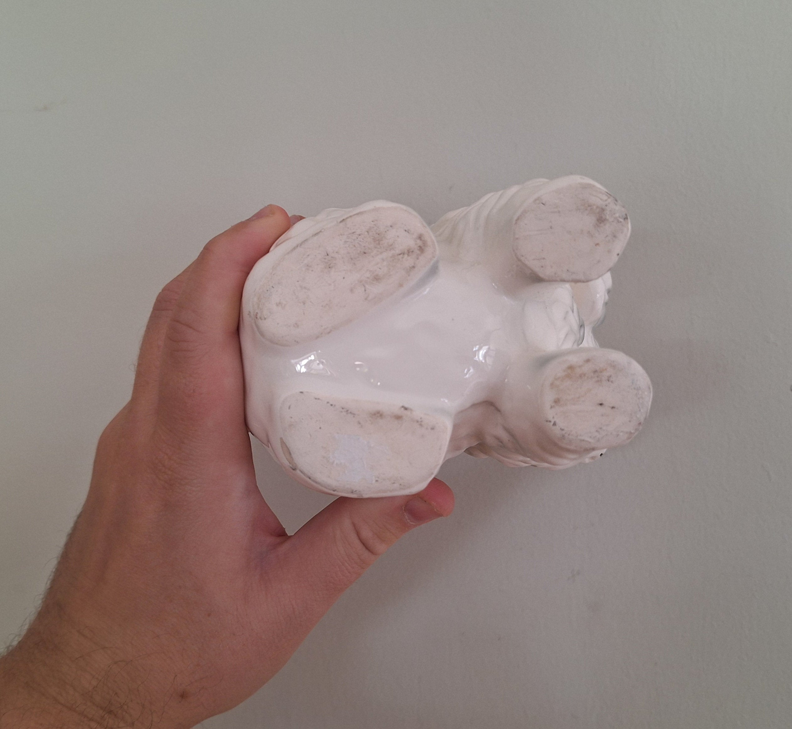 Vintage Poodle White Planter Figurine Vintage Dog Ornament  Ceramic Collectable Dog Figure Beswick Style Ornament  Poodle Statue