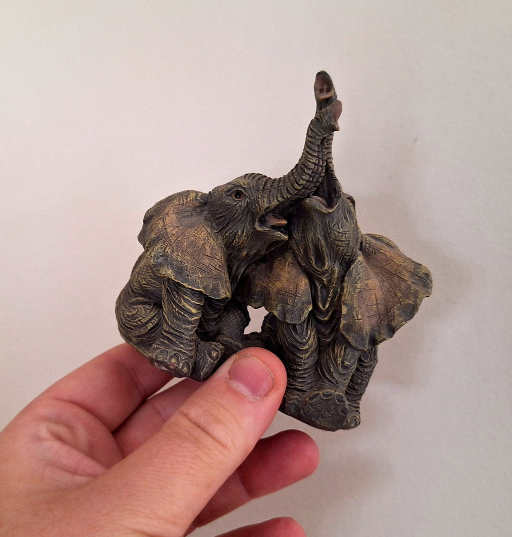 Vintage elephant Figurine Small Resin  Collectable Animal Kitsch Bone China  Mid Century Japan African Wildlife