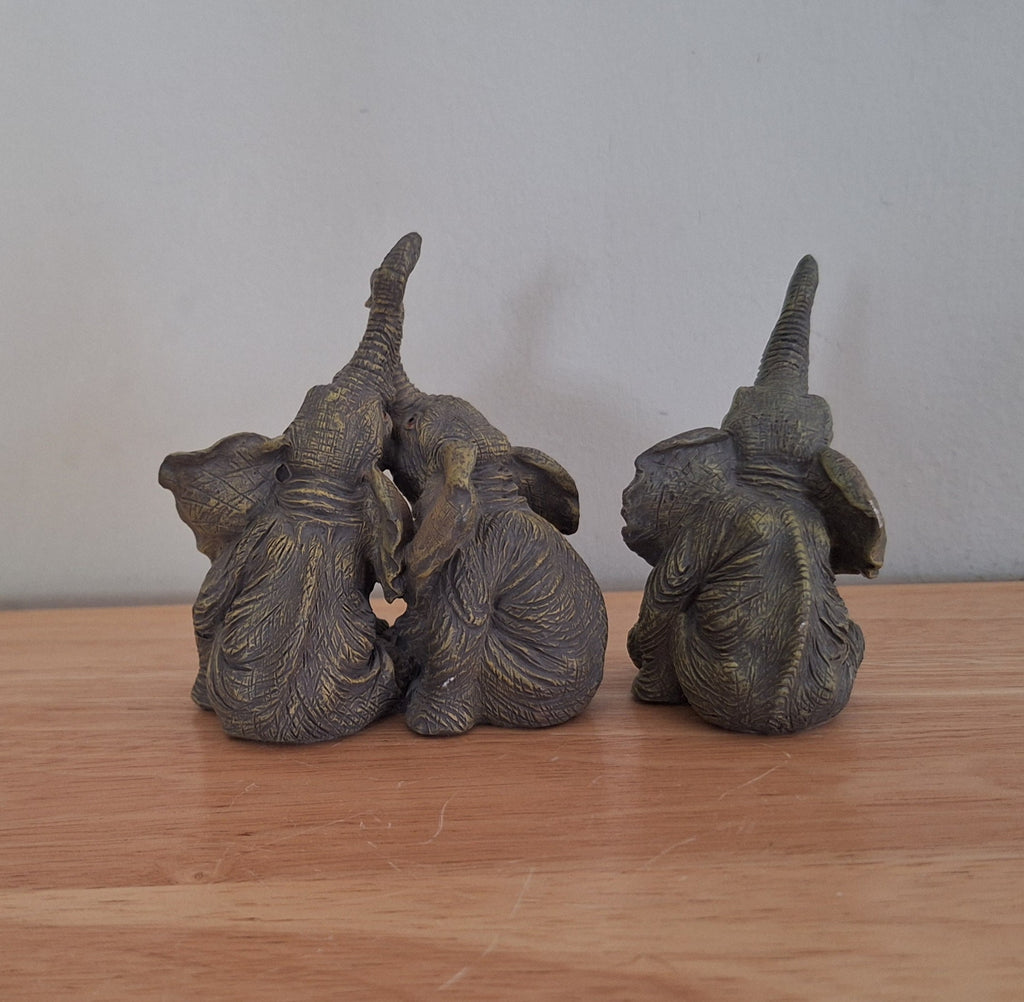 Vintage elephant Figurine Small Resin  Collectable Animal Kitsch Bone China  Mid Century Japan African Wildlife