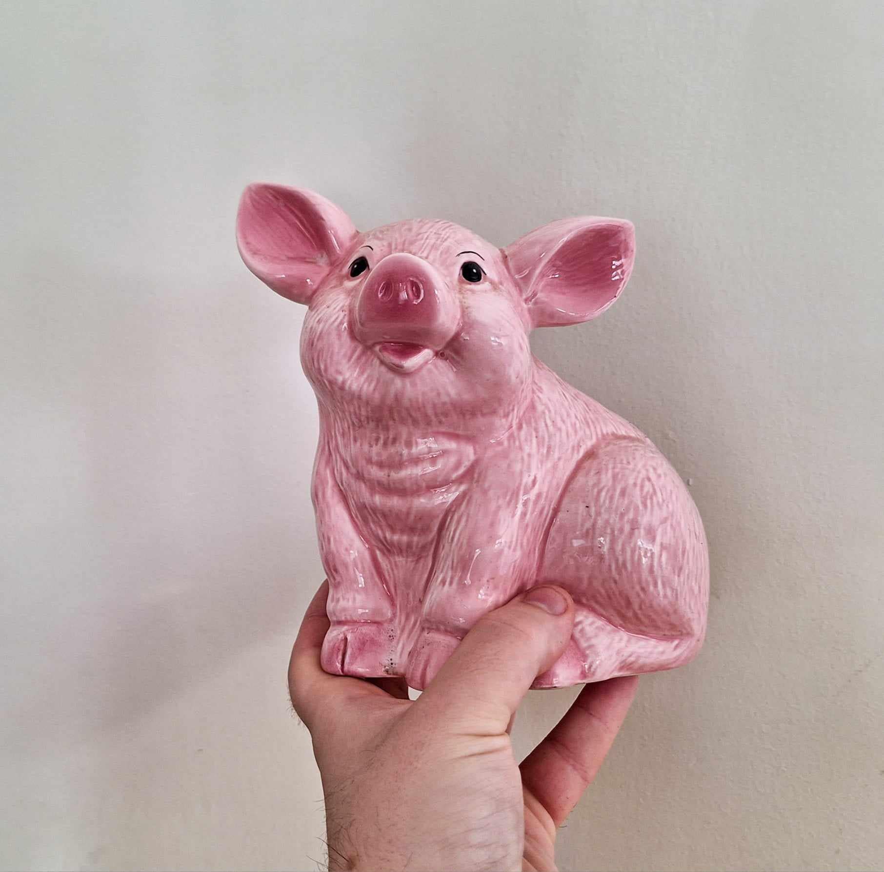 Vintage pig  Planter Indoor Kitsch PigCeramic Planter Pottery Indoor Plant Pot Decorative Planter Farmyard Animal Cute Pink Pig Plant Pot