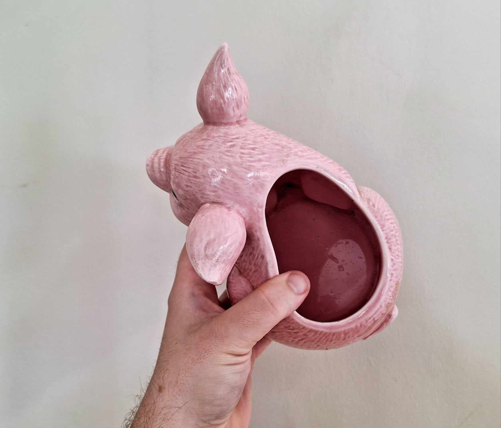 Vintage pig  Planter Indoor Kitsch PigCeramic Planter Pottery Indoor Plant Pot Decorative Planter Farmyard Animal Cute Pink Pig Plant Pot