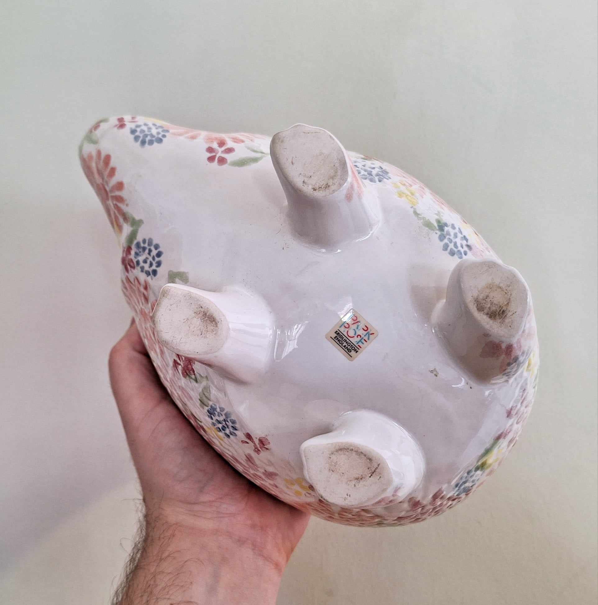 Vintage Floral Hedgehog Planter Indoor Kitsch Hedgehog  Ceramic Planter Pottery Indoor Plant Pot Decorative Planter  Cute  Plant Pot